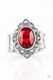 Power Behind the Throne - Red Marquise Ring - Paparazzi Accessories - Chic Jewelry Boutique by Andrea