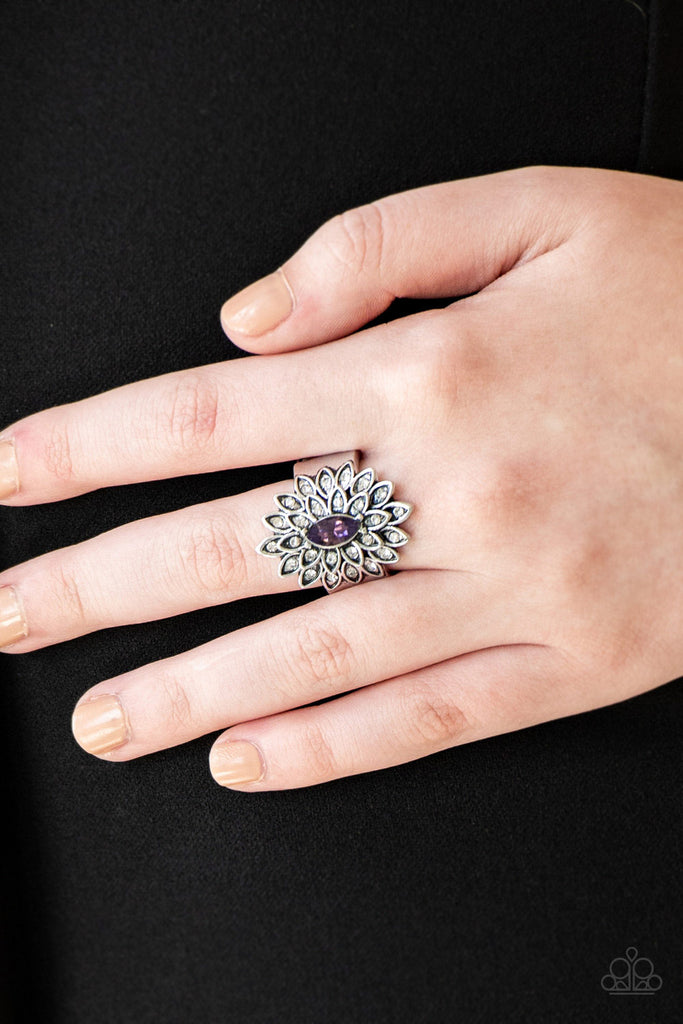Blooming Fireworks Purple Rhinestone Ring Paparazzi Chic Jewelry
