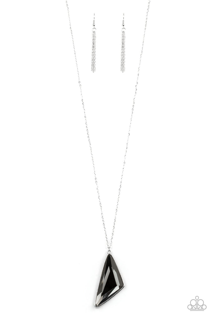 Ultra Sharp - Silver Triangle Necklace - Paparazzi Accessories